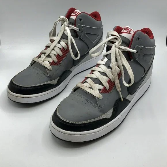 Nike Alphaballer Mid Sneaker Gray Red Basketball Men’s Shoe Size 10.5 487858-060 - Picture 2 of 12